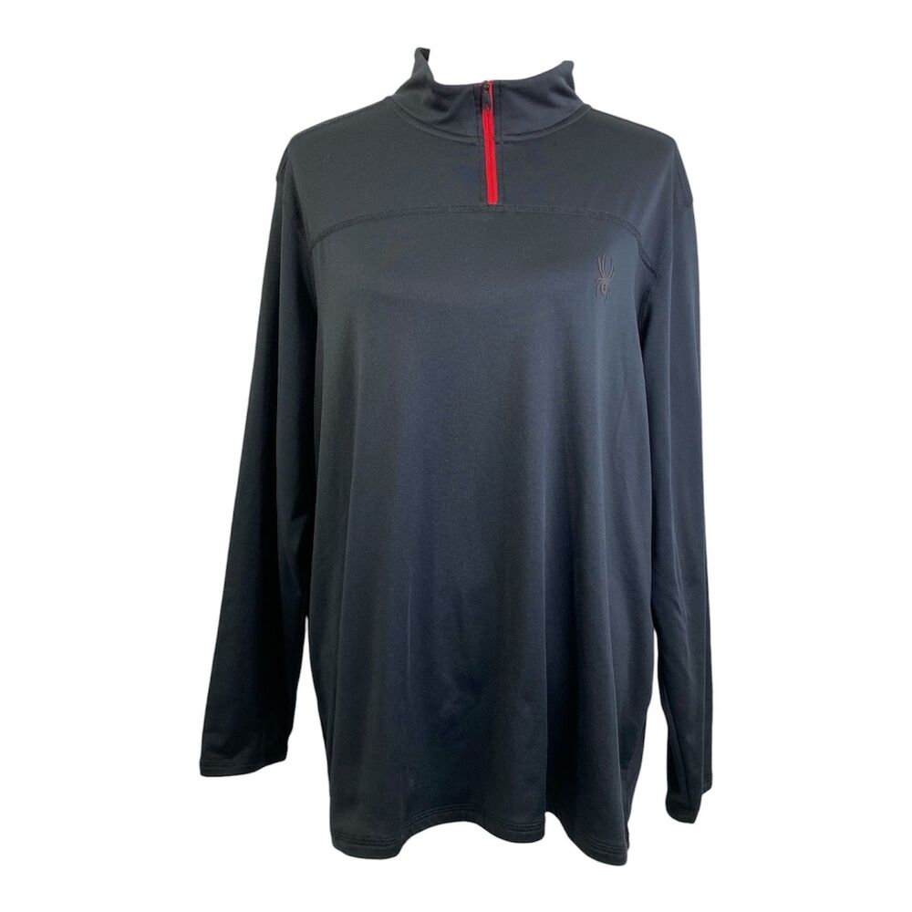 Spyder Active Shirt Mens Large Black ProW Quarter Zip Long Sleeve Training